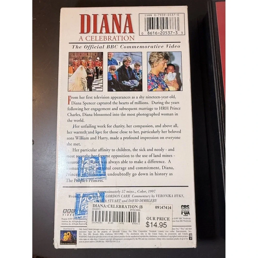 Princess‎ Diana VHS Tapes Brand New Sealed & Official Buckingham Palace Video